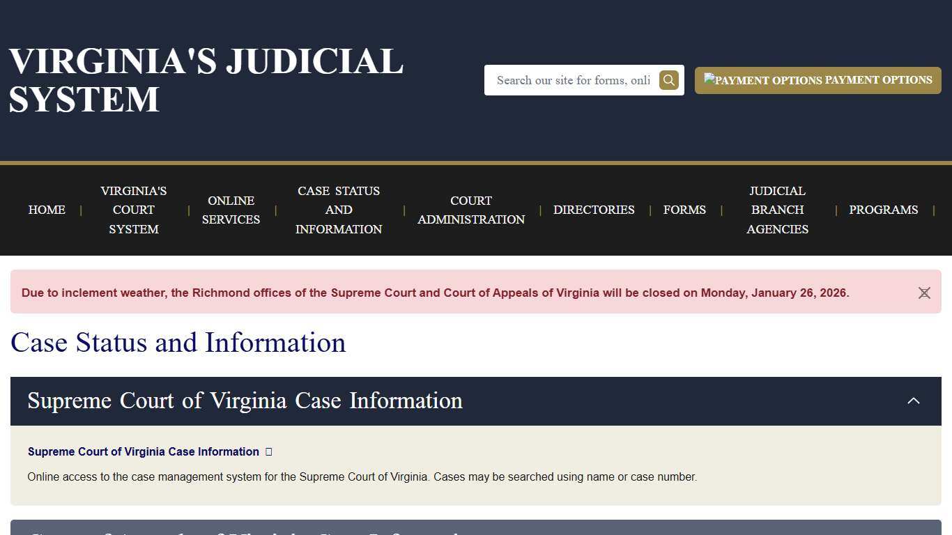 Case Status and Information Virginia Court System